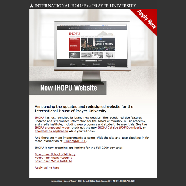 Screenshot from a eBlast Screenshot from a eBlast